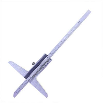 KATSU Tools KATSU Calibrador de profundidade 0-150 mm 0,02 mm medidor de precisão métrica medidor de profundidade calibre Vernier ferramenta de medição 401170 KATSU Tools KATSU Calibrador de profundidade 0-150 mm 0,02 mm medidor de precisão métrica medidor de profundidade calibre Vernier ferramenta de medição 401170