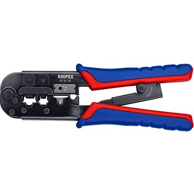 KNIPEX Alicate para crimpar conectores Western polido, com estojos multicomponentes 190 mm (autoatendimento/blister) KNIPEX Alicate para crimpar conectores Western polido, com estojos multicomponentes 190 mm (autoatendimento/blister)