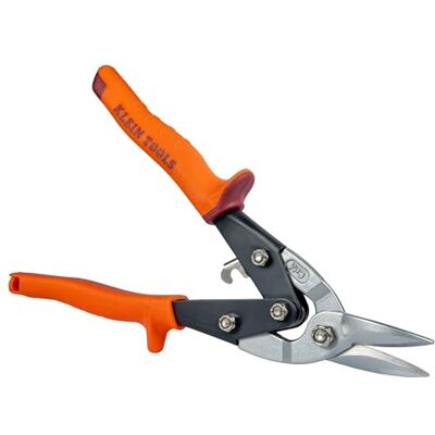 KLEIN TOOLS Tesoura de metal com cortador de arame, curvatura esquerda KLEIN TOOLS Tesoura de metal com cortador de arame, curvatura esquerda