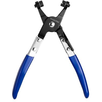 WORKPRO Alicate grampos carro com banda giratória Ferramenta para remover e instalar grampos de mola com banda plana giratória para mangueiras WORKPRO Alicate grampos carro com banda giratória Ferramenta para remover e instalar grampos de mola com banda plana giratória para mangueiras