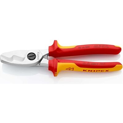 KNIPEX Tesouras de corte duplo cromado com fio isoladas com capas multicomponentes, conforme a norma VDE 200 mm, KNIPEX Tesouras de corte duplo cromado com fio isoladas com capas multicomponentes, conforme a norma VDE 200 mm,