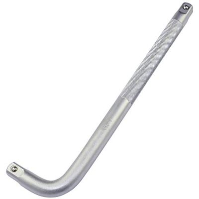 AERZETIX Braço alavanca de força para chave de copo, pega em L, 1/2 x 260 mm, em aço CR-V cor prata C47134 AERZETIX Braço alavanca de força para chave de copo, pega em L, 1/2 x 260 mm, em aço CR-V cor prata C47134