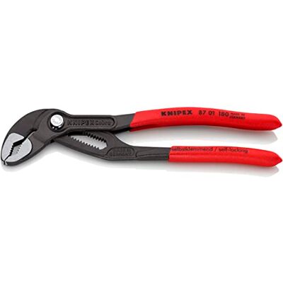 KNIPEX Cobra® Suporte para bombas de água Hightech cinza atramentado revestido de plástico antiderrapante 180 mm KNIPEX Cobra® Suporte para bombas de água Hightech cinza atramentado revestido de plástico antiderrapante 180 mm