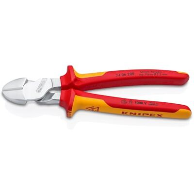 KNIPEX Alicates de corte diagonal de força cromado, isolados com bainhas multicomponentes, de acordo com a norma VDE 200 mm (cartão de autoatendimento/blister) KNIPEX Alicates de corte diagonal de força cromado, isolados com bainhas multicomponentes, de acordo com a norma VDE 200 mm (cartão de autoatendimento/blister)