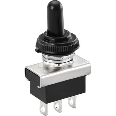Heschen Interruptor de alavanca de metal, KN3D-103, ligado/desligado/ligado, 25A 12 V, rasten de 3 pinos com resistente à água Heschen Interruptor de alavanca de metal, KN3D-103, ligado/desligado/ligado, 25A 12 V, rasten de 3 pinos com resistente à água