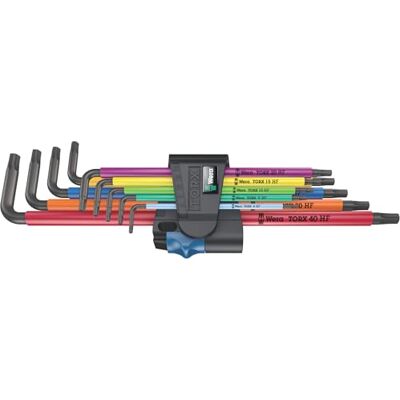 Wera 967/9 TX XL Multicolor HF 1 Conjunto de chaves de fenda L-Key com função de retenção, longo, 9 peças Wera 967/9 TX XL Multicolor HF 1 Conjunto de chaves de fenda L-Key com função de retenção, longo, 9 peças