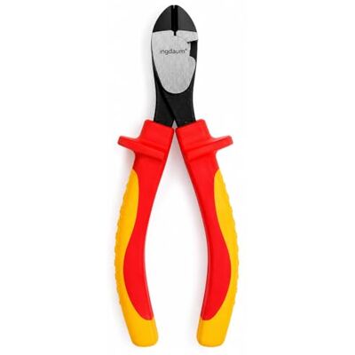 ingdaum ® Pinça VDE para eletricistas, isolada 1000 V e testada VDE – Certificada GS conforme DIN EN IEC 60900, aço cromado vanádio (alicates de corte diagonal de alta resistência de 7") ingdaum ® Pinça VDE para eletricistas, isolada 1000 V e testada VDE – Certificada GS conforme DIN EN IEC 60900, aço cromado vanádio (alicates de corte diagonal de alta resistência de 7")