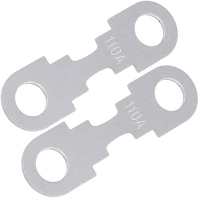 AERZETIX C69946 Conjunto de 2 fusíveis folha plana 110A para carro comprimento 42 mm em metal compatível com números OE 104 249 05 AERZETIX C69946 Conjunto de 2 fusíveis folha plana 110A para carro comprimento 42 mm em metal compatível com números OE 104 249 05