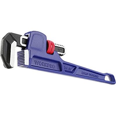 WORKPRO Chave para tubo, chave de garra de forja inteira de 350 mm, chave de tubo reta, de alta resistência para reparação de canalização WORKPRO Chave para tubo, chave de garra de forja inteira de 350 mm, chave de tubo reta, de alta resistência para reparação de canalização