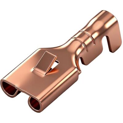 Heschen Conjunto de 100 terminais de cabo fêmea de libertação rápida de 6,3 mm. Conector de crimpagem não isolado Heschen Conjunto de 100 terminais de cabo fêmea de libertação rápida de 6,3 mm. Conector de crimpagem não isolado
