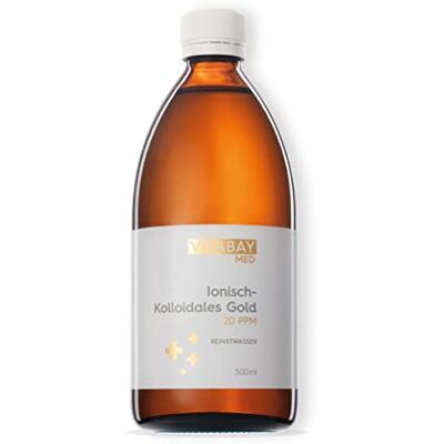 vitabay Altamente doseado, nível de pureza de 99,99%, sem outros aditivos, embalado numa garrafa de vidro âmbar, fabricada na Alemanha (ouro coloidal 20 PPM, 500 ml (embalagem de 1)) vitabay Altamente doseado, nível de pureza de 99,99%, sem outros aditivos, embalado numa garrafa de vidro âmbar, fabricada na Alemanha (ouro coloidal 20 PPM, 500 ml (embalagem de 1))