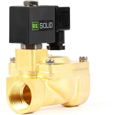 U.S. Solid Válvula solenóide de latão 1" G 24 V AC, 0,3-16 bar, normalmente fechada, junta VITON, funcionamento pilotado U.S. Solid Válvula solenóide de latão 1" G 24 V AC, 0,3-16 bar, normalmente fechada, junta VITON, funcionamento pilotado