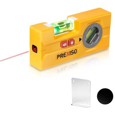 Prexiso Nível laser de linha 2 em 1 – Mini nível de torpedo com luz, nível de bolso magnético giratório de 3-3/4 polegadas e ferramenta de nivelamento de linha laser de 30 pés para pendurar quadros Prexiso Nível laser de linha 2 em 1 – Mini nível de torpedo com luz, nível de bolso magnético giratório de 3-3/4 polegadas e ferramenta de nivelamento de linha laser de 30 pés para pendurar quadros