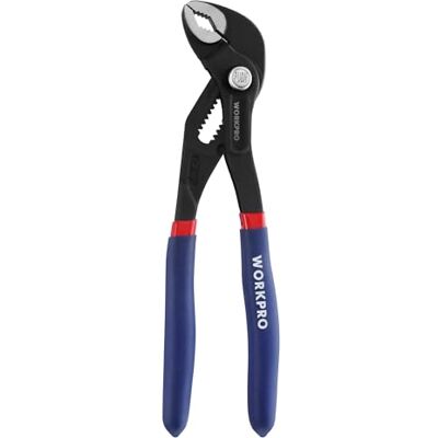 WORKPRO Alicate de bomba de água curvos 180 mm de papagaio Mandíbula ajustável com ranhura curva e cabo ergonómico para uma aderência confortável e segura WORKPRO Alicate de bomba de água curvos 180 mm de papagaio Mandíbula ajustável com ranhura curva e cabo ergonómico para uma aderência confortável e segura
