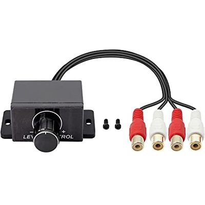 XMSJSIY Amplificador de áudio universal RCA controlo de nível carro áudio regulador de baixo impulso de volume suporte de controlo e cabo para automota altifalantes Home Theater XMSJSIY Amplificador de áudio universal RCA controlo de nível carro áudio regulador de baixo impulso de volume suporte de controlo e cabo para automota altifalantes Home Theater