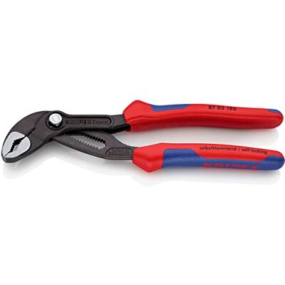 KNIPEX Cobra® Alicate para bombas de água cinza atramentado, com punhos multicomponentes 180 mm KNIPEX Cobra® Alicate para bombas de água cinza atramentado, com punhos multicomponentes 180 mm