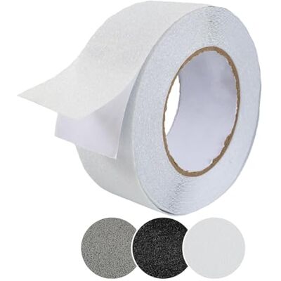 ANRO Fita adesiva antiderrapante para degraus, PVC, para interior e exterior, rolo semi-transparente, 5 cm x 10 m ANRO Fita adesiva antiderrapante para degraus, PVC, para interior e exterior, rolo semi-transparente, 5 cm x 10 m
