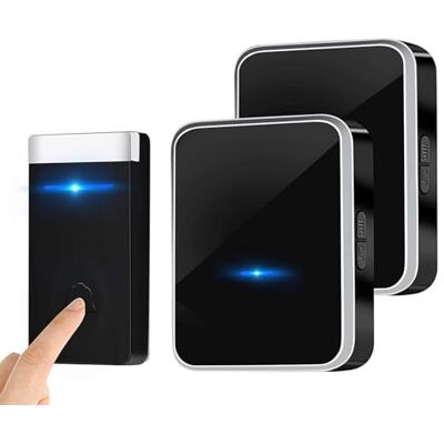 URESMAT Campainha sem fios campainha para porta Plug-in, faixa de 500 pés, indicadores LED, resistente à água, 45 melodias e 4 níveis de volume (2 receptor) URESMAT Campainha sem fios campainha para porta Plug-in, faixa de 500 pés, indicadores LED, resistente à água, 45 melodias e 4 níveis de volume (2 receptor)