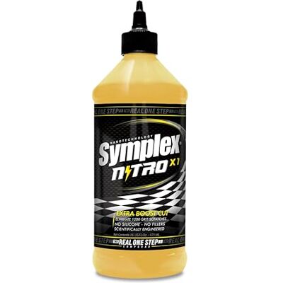 AREABOXES Polimento para carro/mota de alto corte, "Real One Step" 3 em 1. Reparador de riscos sem silicone, remove riscos. Não mancha. Corte, nivelamento e vedação com alto brilho (Nitro X1, 473 mililitros) AREABOXES Polimento para carro/mota de alto corte, "Real One Step" 3 em 1. Reparador de riscos sem silicone, remove riscos. Não mancha. Corte, nivelamento e vedação com alto brilho (Nitro X1, 473 mililitros)