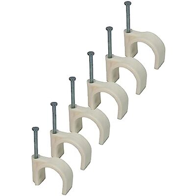 On1shelf Clipes de cabo redondos brancos com prego de fixação K-Type 50 peças (16 mm) On1shelf Clipes de cabo redondos brancos com prego de fixação K-Type 50 peças (16 mm)