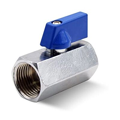 DOJA Barcelona Válvula de esfera mini, azul, 1/4" H H Válvula de esfera mini canalização de latão cromado, mini válvula de esfera para bombas de água, tanques, torneira exterior, conexões de DOJA Barcelona Válvula de esfera mini, azul, 1/4" H H Válvula de esfera mini canalização de latão cromado, mini válvula de esfera para bombas de água, tanques, torneira exterior, conexões de