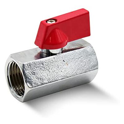 DOJA Barcelona Válvula de esfera mini, vermelho, 1/4" H H Valvula de esfera mini canalização de latão cromado, mini válvula de esfera para bombas de água, tanques, torneira exterior, conexões DOJA Barcelona Válvula de esfera mini, vermelho, 1/4" H H Valvula de esfera mini canalização de latão cromado, mini válvula de esfera para bombas de água, tanques, torneira exterior, conexões