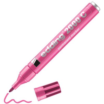 Edding 2000 C Marcador permanente rosa 1 marcador ponta redonda 1,5-3 mm secagem rápida indelével resistente à água e aos borrões cartão, plástico, madeira, metal, tecido universal Edding 2000 C Marcador permanente rosa 1 marcador ponta redonda 1,5-3 mm secagem rápida indelével resistente à água e aos borrões cartão, plástico, madeira, metal, tecido universal