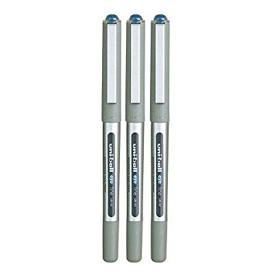 Uni-Ball Esferográfica uniball Eye UB 157 com ponta redonda média de 0,7 mm, cor azul, embalagem de 3 unidades Uni-Ball Esferográfica uniball Eye UB 157 com ponta redonda média de 0,7 mm, cor azul, embalagem de 3 unidades