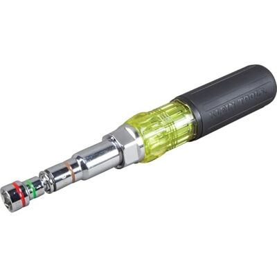 KLEIN TOOLS Chave de fenda de porca 7 em 1, chave de fenda magnética com tamanhos de porca hexagonal SAE de 1/4 a 9/16 polegadas, cabo de aderência suave para maior torção KLEIN TOOLS Chave de fenda de porca 7 em 1, chave de fenda magnética com tamanhos de porca hexagonal SAE de 1/4 a 9/16 polegadas, cabo de aderência suave para maior torção