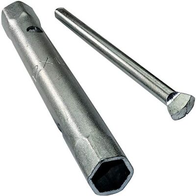 AERZETIX Chave de tubo reto 12 x 13 mm 6 lados com eixo rígido/torniquete de fixação removível monobloco, chave tubular escorchada de dupla extremidade torneiras em aço CR-V C45638 AERZETIX Chave de tubo reto 12 x 13 mm 6 lados com eixo rígido/torniquete de fixação removível monobloco, chave tubular escorchada de dupla extremidade torneiras em aço CR-V C45638