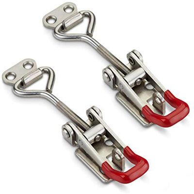 Sotech Conjunto de 2 x braçadeira de alavanca fecho de metal bloqueio de tensão JUNKER M6 (força de fixação 22 kg) aço inoxidável SS304 fecho rápido ajustável Sotech Conjunto de 2 x braçadeira de alavanca fecho de metal bloqueio de tensão JUNKER M6 (força de fixação 22 kg) aço inoxidável SS304 fecho rápido ajustável