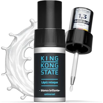 King Kong State Pincel de pintura branco brilhante pintura de 1 camada para reparar amolgadelas e arranhões no carro (brilhante) King Kong State Pincel de pintura branco brilhante pintura de 1 camada para reparar amolgadelas e arranhões no carro (brilhante)