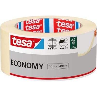 tesa Fita de Pintura ecoLogo UNIVERSAL Fita de Pintor, Removível Sem Resíduos até 4 Dias Depois, Sem Solventes, bege Larga, 50 m x 50 mm tesa Fita de Pintura ecoLogo UNIVERSAL Fita de Pintor, Removível Sem Resíduos até 4 Dias Depois, Sem Solventes, bege Larga, 50 m x 50 mm