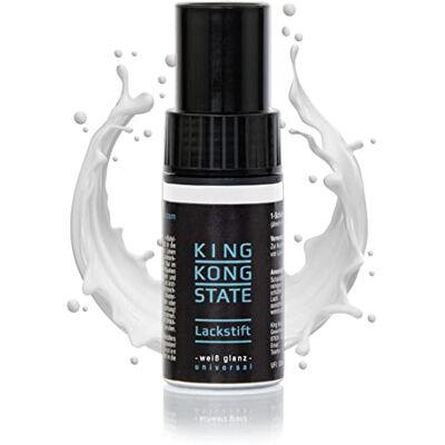 King Kong State Pincel de pintura branco brilhante pintura de 1 camada para reparar amolgadelas e arranhões no carro (brilhante) King Kong State Pincel de pintura branco brilhante pintura de 1 camada para reparar amolgadelas e arranhões no carro (brilhante)