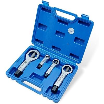 CCLIFE Conjunto de quebra-porcas de 4 peças, 9-27mm Separador de Porcas de Metal Ferramenta de Desmontagem do Extrator para remover porcas oxidadas e danificadas presas CCLIFE Conjunto de quebra-porcas de 4 peças, 9-27mm Separador de Porcas de Metal Ferramenta de Desmontagem do Extrator para remover porcas oxidadas e danificadas presas