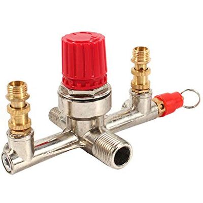 Mdurian Tubo de saída dupla liga peças bomba válvula reguladora pressão do interruptor do compressor de ar suporte ajuste controlo ajustável Mdurian Tubo de saída dupla liga peças bomba válvula reguladora pressão do interruptor do compressor de ar suporte ajuste controlo ajustável