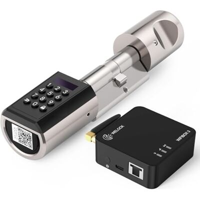 WE.LOCK WELOCK Fechadura inteligente com senha e Wi-Fi (com WiFiBox), fechadura digital com cartão RFID, fechadura eletrónica com Bluetooth, nível impermeável IP65 WE.LOCK WELOCK Fechadura inteligente com senha e Wi-Fi (com WiFiBox), fechadura digital com cartão RFID, fechadura eletrónica com Bluetooth, nível impermeável IP65