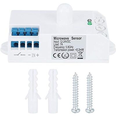 GAESHOW Detector de movimento micro-ondas, 12 24 V 5,8 GHz micro-ondas radar, interruptor infravermelho interruptor de sensor bipolar, movimento de corpo detetor para porão, corredor e escada GAESHOW Detector de movimento micro-ondas, 12 24 V 5,8 GHz micro-ondas radar, interruptor infravermelho interruptor de sensor bipolar, movimento de corpo detetor para porão, corredor e escada