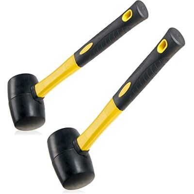 com-four ® 2 x martelo de borracha com eixo de fibra de vidro martelo de campismo GRP com cabo de borracha antiderrapante martelo de rosto macio para artesanato e campismo (2 peças com pega PRFV) com-four ® 2 x martelo de borracha com eixo de fibra de vidro martelo de campismo GRP com cabo de borracha antiderrapante martelo de rosto macio para artesanato e campismo (2 peças com pega PRFV)