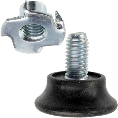 AERZETIX Kit de 12 pés reguláveis para móveis M8 a roscar 12 porcas de garra M8 x 11 para madeira, de plástico e aço, ferragens de nivelamento montagem carpintaria AERZETIX Kit de 12 pés reguláveis para móveis M8 a roscar 12 porcas de garra M8 x 11 para madeira, de plástico e aço, ferragens de nivelamento montagem carpintaria