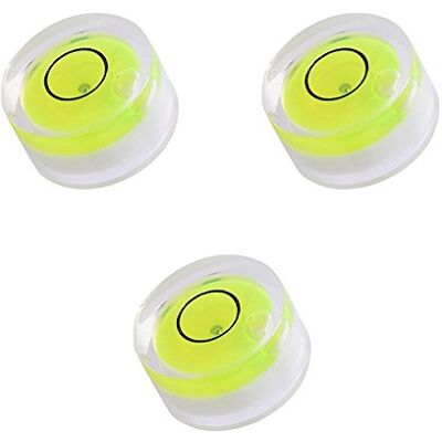 Taskar Pacote de 3 mini nível de bolha 12 mm bolha redonda Bullseye Taskar Pacote de 3 mini nível de bolha 12 mm bolha redonda Bullseye