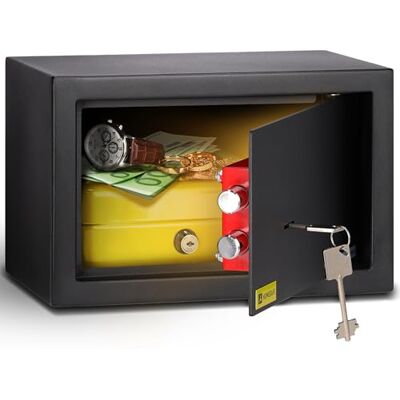 HomeSafe HV20K Caixa Forte com Chave 20x31x20cm (AxLxP) Para Segurança no Lar, Armazenamento, para Poupanças, Joias ou Dinheiro em Efectivo HomeSafe HV20K Caixa Forte com Chave 20x31x20cm (AxLxP) Para Segurança no Lar, Armazenamento, para Poupanças, Joias ou Dinheiro em Efectivo
