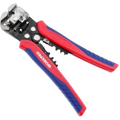 WORKPRO Descarnador automático, descarnador de 200 mm, 3 em 1, multifunções, para descarnar, cortar e enfiar, ferramenta multifuncional de descarnador para cabos de AWG 24-10 (0,2-6,0 mm²) WORKPRO Descarnador automático, descarnador de 200 mm, 3 em 1, multifunções, para descarnar, cortar e enfiar, ferramenta multifuncional de descarnador para cabos de AWG 24-10 (0,2-6,0 mm²)