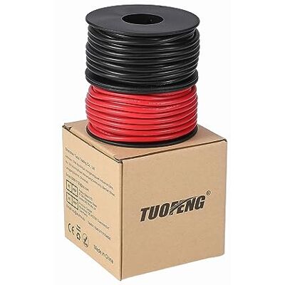 TUOFENG Cabo de calibre 18, 30 m cabo de conexão de isolamento de silicone super flexível 15 m preto e 15 m vermelho 2 cabos separados cabo de cobre estanhado TUOFENG Cabo de calibre 18, 30 m cabo de conexão de isolamento de silicone super flexível 15 m preto e 15 m vermelho 2 cabos separados cabo de cobre estanhado