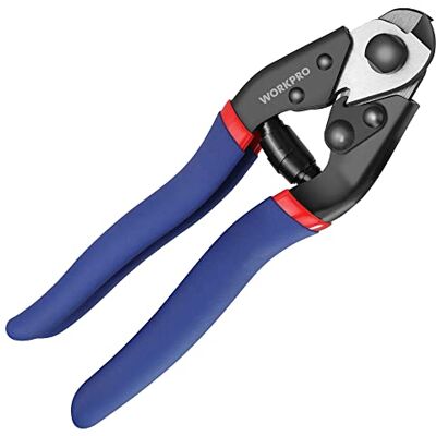 WORKPRO 190 mm cortador de cabos, tesouras para cabo de aço, com cabo antiderrapante, para cortar cabo de aço inoxidável/alumínio/cobre WORKPRO 190 mm cortador de cabos, tesouras para cabo de aço, com cabo antiderrapante, para cortar cabo de aço inoxidável/alumínio/cobre