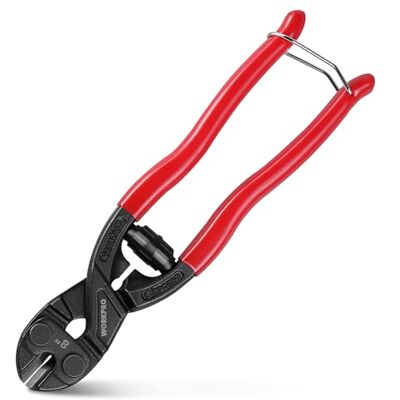 WORKPRO Cortador de parafusos de 200 mm, cortador de fio, aço Cr-V, tesouras de corte de mola telescópica, com entalhe, cabo antiderrapante WORKPRO Cortador de parafusos de 200 mm, cortador de fio, aço Cr-V, tesouras de corte de mola telescópica, com entalhe, cabo antiderrapante