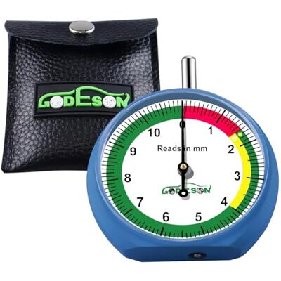GODESON Profundímetro de Pneus MM, Medidor de Profundidade de Pneus, medidor de profundidade de roda de rodagem de pneus mm, profissional para motocicleta, carro, camião e autocarro GODESON Profundímetro de Pneus MM, Medidor de Profundidade de Pneus, medidor de profundidade de roda de rodagem de pneus mm, profissional para motocicleta, carro, camião e autocarro