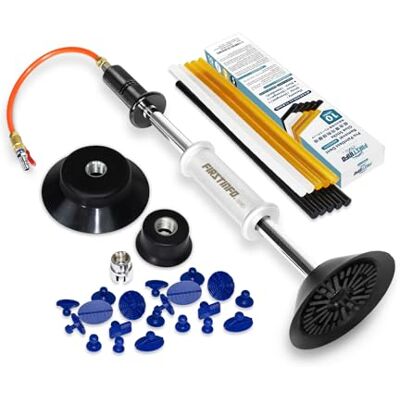 FIRSTINFO TOOLS FIT YOUR NEEDS FIRSTINFO A1501EUY1 Ferramenta pneumática para amolgadelas com 3 ventosas e 20 peças de tração, reparação de carro sem pintura FIRSTINFO TOOLS FIT YOUR NEEDS FIRSTINFO A1501EUY1 Ferramenta pneumática para amolgadelas com 3 ventosas e 20 peças de tração, reparação de carro sem pintura