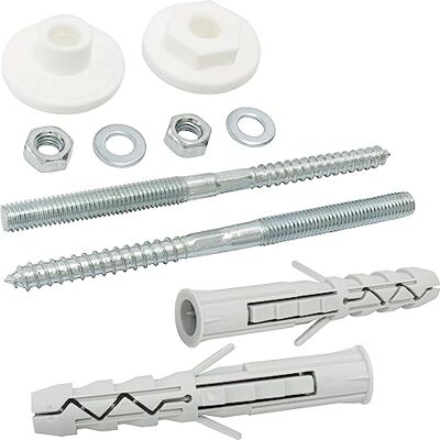 AERZETIX C67233 Kit de fixação (10 peças) para lavatório suspenso parafuso/parafuso Ø 8 x 120 mm de rosca dupla bucha Ø 12 x 80 mm em poliamida pia sanitária betão tijolo AERZETIX C67233 Kit de fixação (10 peças) para lavatório suspenso parafuso/parafuso Ø 8 x 120 mm de rosca dupla bucha Ø 12 x 80 mm em poliamida pia sanitária betão tijolo