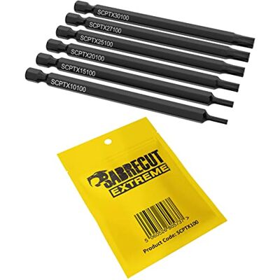 SabreCut 6 peças 100 mm T10 T15 T20 T25 T27 T30 pontas longa vida SabreCut 6 peças 100 mm T10 T15 T20 T25 T27 T30 pontas longa vida
